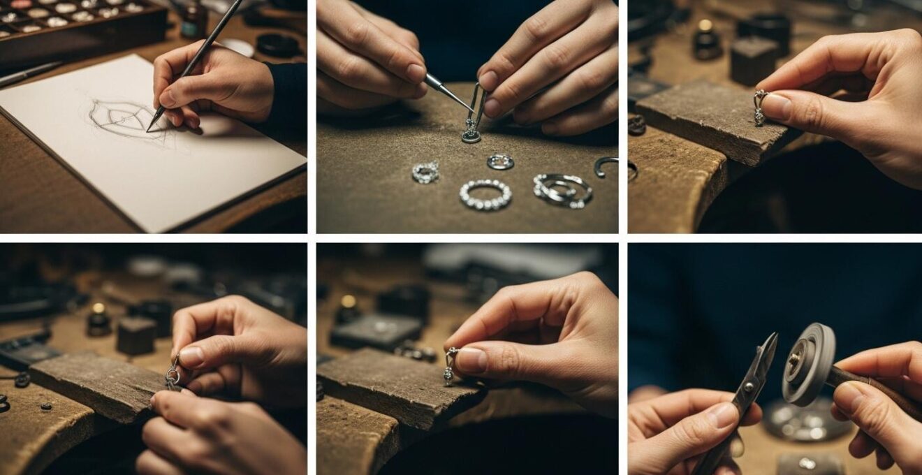 Étapes détaillées du processus artisanal de création d’un bijou dans un atelier