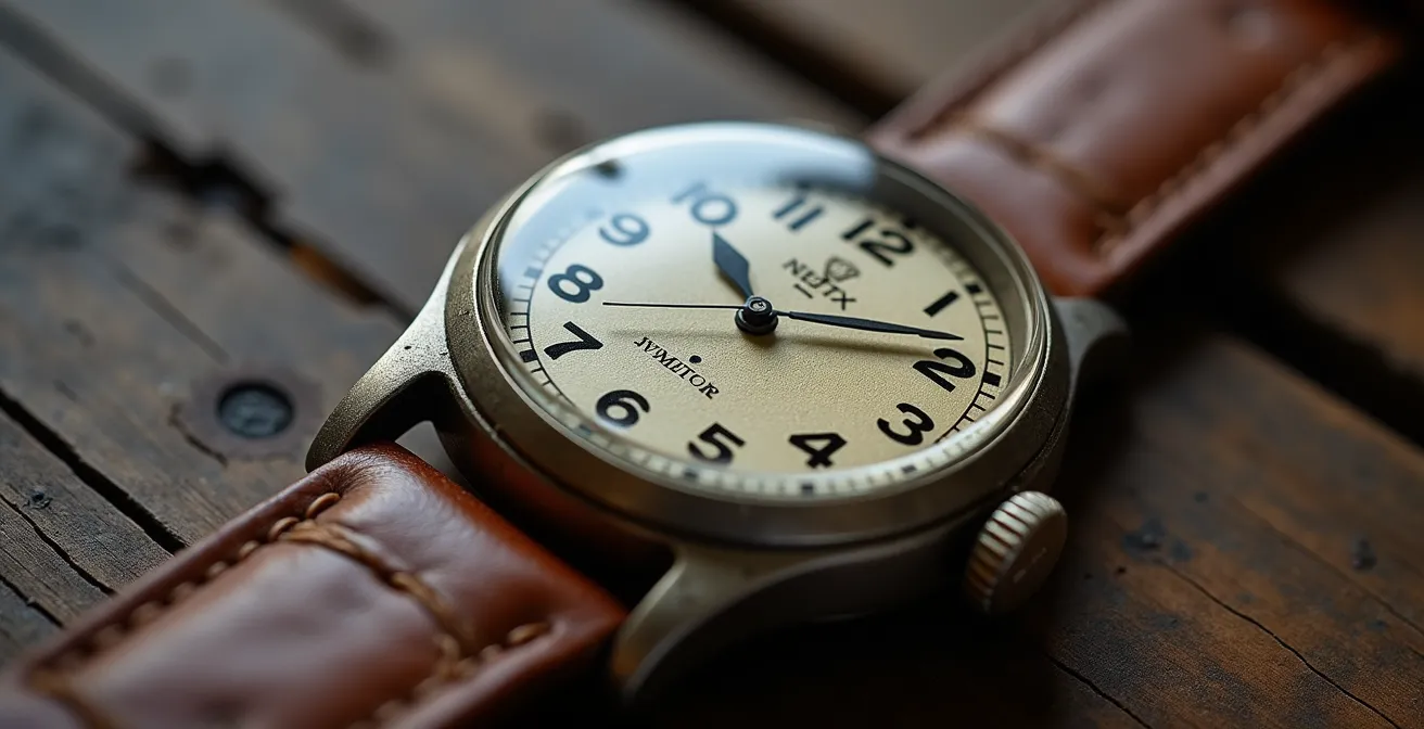 Montre de tranchée authentique de la Première Guerre mondiale avec son boîtier protecteur